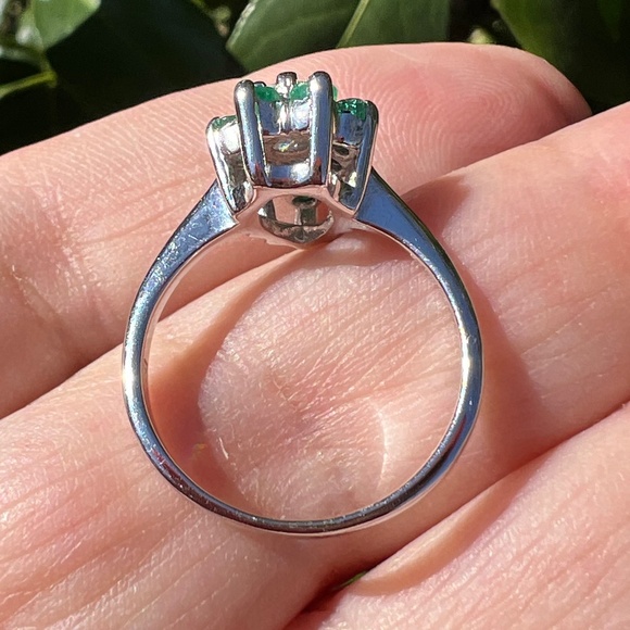 VINTAGE 14K DESIGNER PEAR EMERALD DIAMOND RING ENGAGEMENT PROMISE ANNIVERSARY - Picture 10 of 16